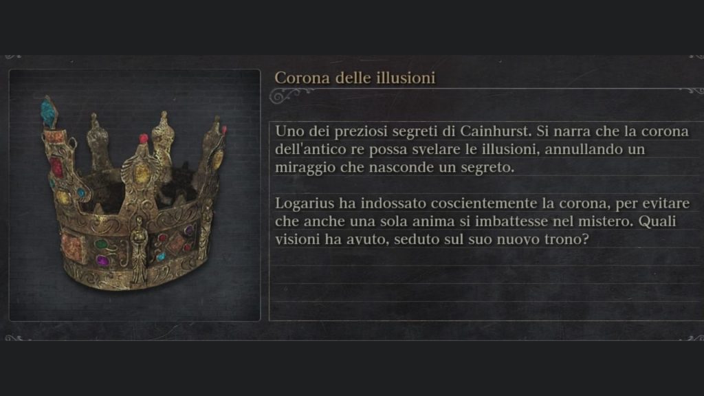 La descrizione della Corona delle Illusioni di Martire Logarius